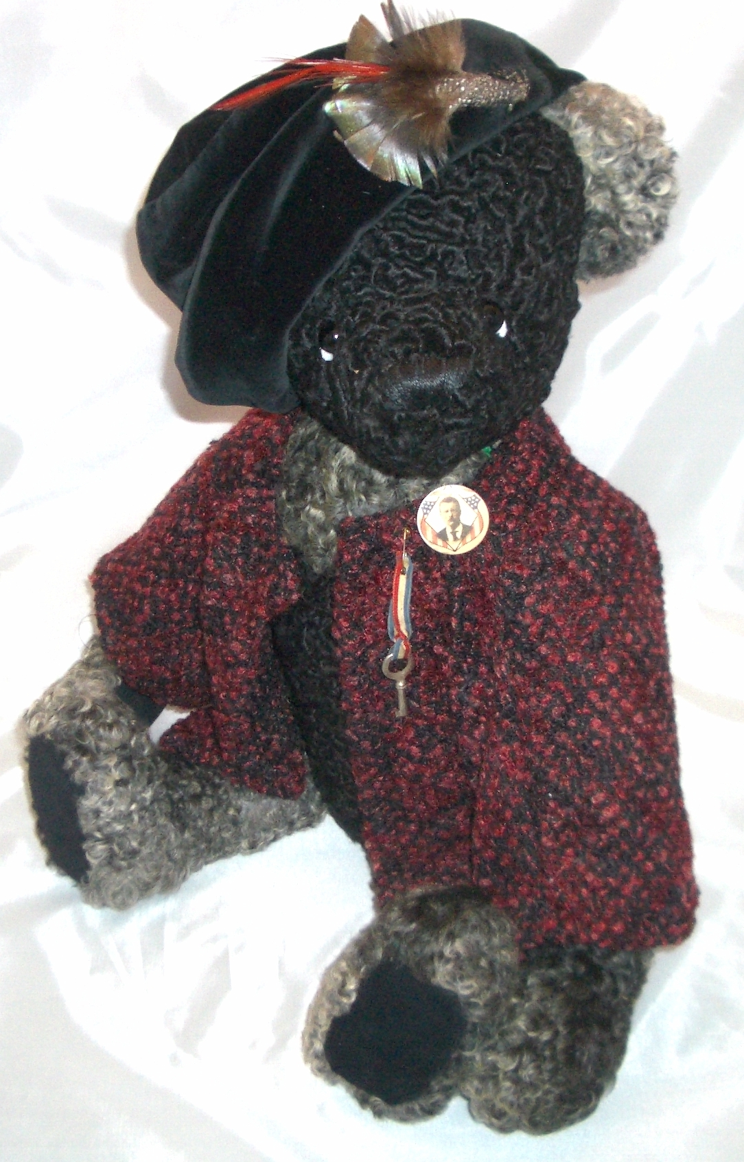 Retro Teddy Bear, Handmade Wool, Heirloom Toys