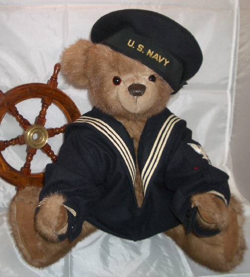 navy teddy bear